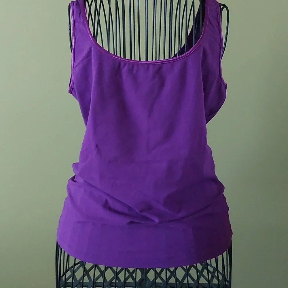 "Anne Klein", size M, purple color tank top, 96% cotton,4% spandex - Picture 1 of 6
